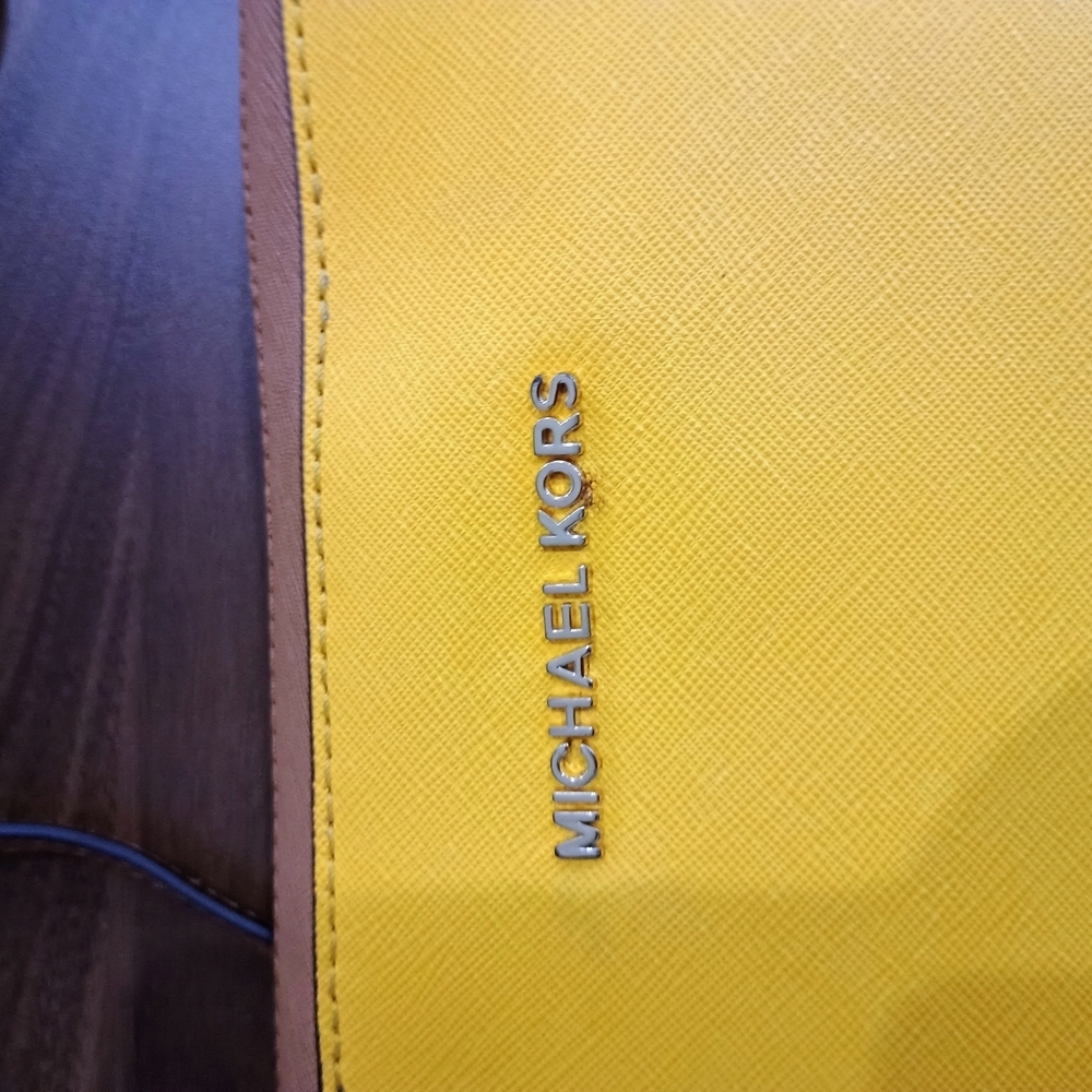 Michael Kors Mustard Yellow and Brown Crossbody Bag - Picture 2 of 11